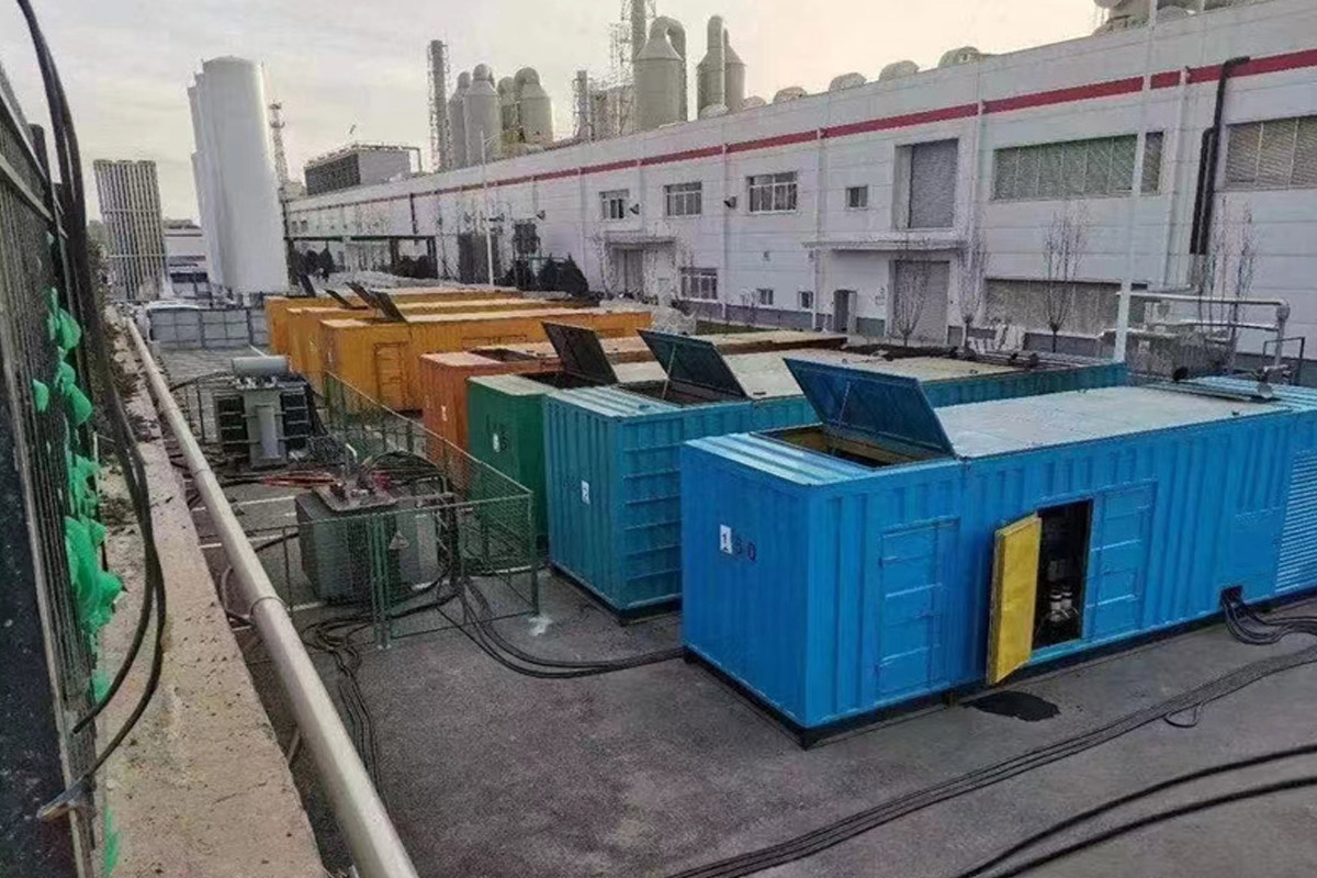 濠江发电机租赁施工现场